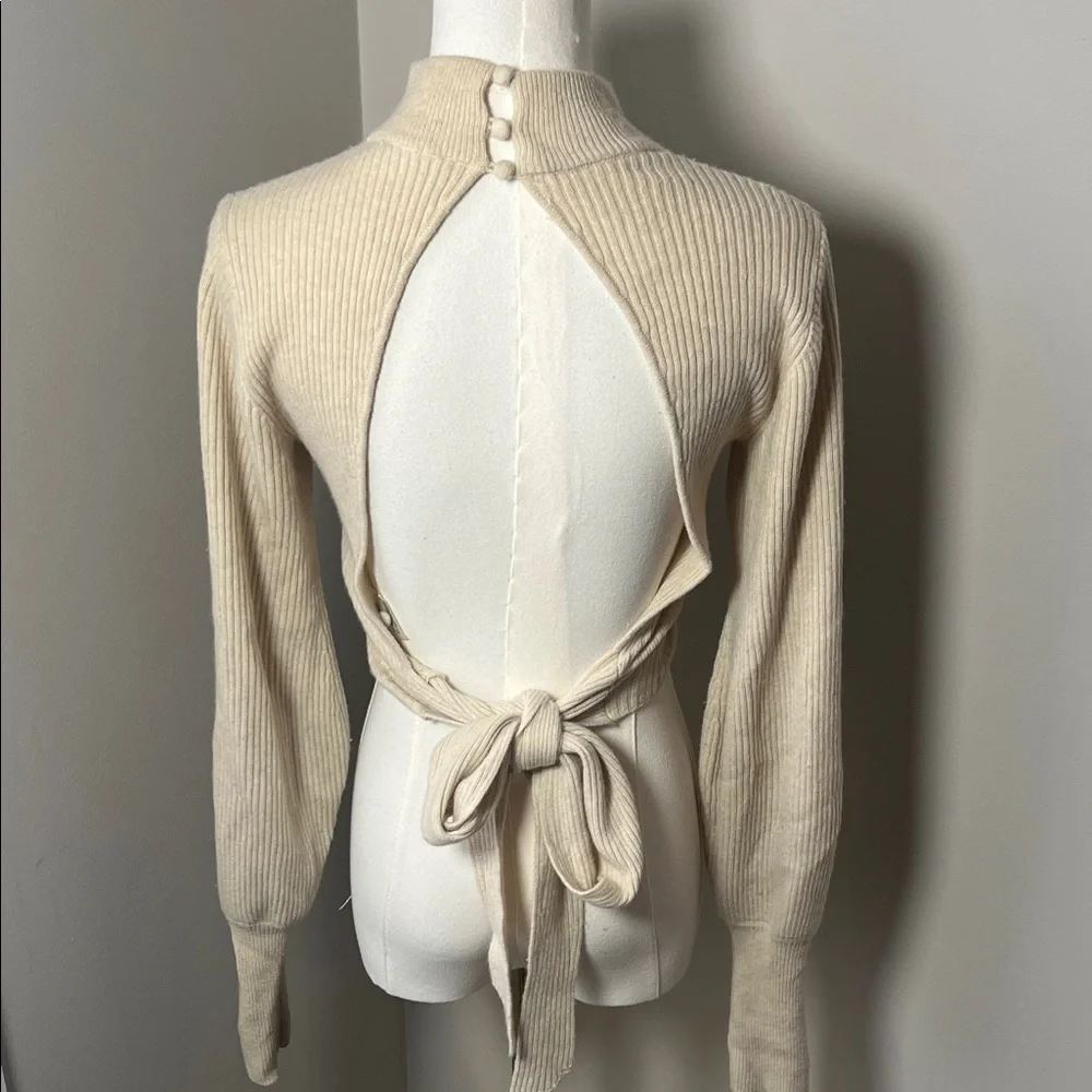 Reformation Osteria Tie Back Cashmere Sweater - Picture 2 of 7